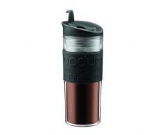 Bodum 11101-01S Travel Mug de Voyage Isotherme en Plastique, Couvercle Ã Clapet, 0.45 liters