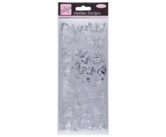 Autocollants Contour Papillon dAnita, Argent