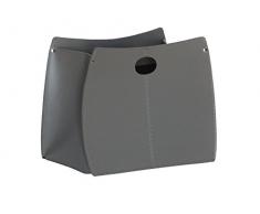 VANDA: Porte-Revues en Cuir Couleur Anthracite, Porte Journaux, Sac de Rangement, Range-Revues Made in Italy by Limac Design