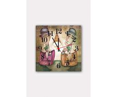 Bonamaison Horloge Murale en MDF, Multicolore, 30 x 30 cm