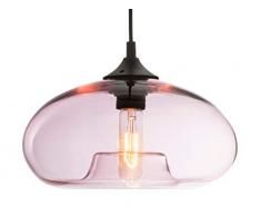 Luminaire Bronks, suspension verre glossy, 40 W, rose, Ã¸ 18 x H 30 cm