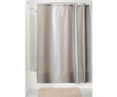 InterDesign Ombre rideau de douche avec Åillets, rideau bain design en polyester avec un dÃ©gradÃ© de couleurs, marron clair