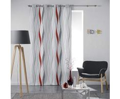 douceur dintérieur rideau a oeillets 140x260 cm polyester ondulys rouge