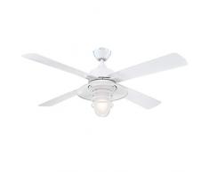 Westinghouse Lighting 7221040 72210 Ventilateur de plafond dextérieur de 132 cm Falls en blanc, kit dâéclairage avec verre dépoli, 51 W