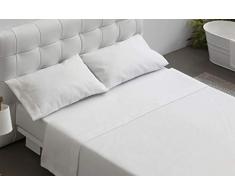 Burrito Blanco Literie Dhôtel Blanche Pour Lit Simple de 90 cm X 190/200 cm (disponible en Plusieurs Tailles)