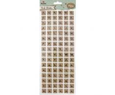 Rayher 59222000 LiÃ¨ge Sticker Alphabet, 96Â PiÃ¨ces, Autocollants, Lettres, en LiÃ¨ge