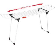 Vileda sÃ©choir Infinity - sÃ©choir table extensible XL - spÃ©cial draps / nappes / grandes piÃ¨ces - jusquÃ 27m de capacitÃ© de sÃ©chage + portes-chaussettes + 2 roulettes - ref 157231