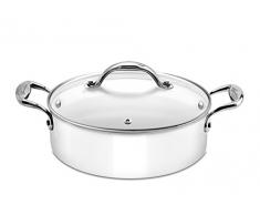 Lagostina 11830031826 Accademia Bianca Sauteuse avec Couvercle Acier 26 cm