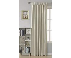 Deconovo Rideau Occultant Cuisine Anti Chaleur Salon Ã Patte Fenetre Chambre Adulte de Porte Isolant Thermique 1 Pcs, Polyester, Beige, 140x175cm