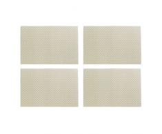 Kela 390098 lot de 4 sets de table tressÃ©s, PVC, 45 x 30 cm, crÃ¨me, Plato