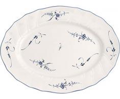 Villeroy & Boch Vieux Luxembourg Plat ovale, 36 cm, Porcelaine Premium, Blanc/Bleu