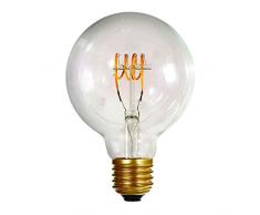 Girard Sudron 716684-LED Globe G95 Ampoule LED Filament Boucle E27 ES Edison Blanc Chaud 95 mm 240 lumens Dimmable 4 W