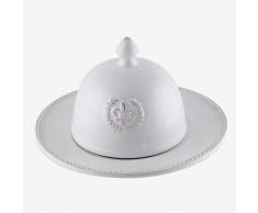 Better & Best F.LYS Beurrier en cÃ©ramique, rond, grand, dÃ©corÃ© avec fleur de lys, blanc, dimensions : rÃ©cipient : 19,5 x 19,5 cm et couvercle : 11,5 x 10 cm