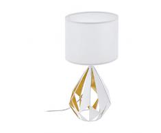 EGLO Lampe de Table en Acier, Blanc et doré