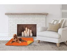 Double-face coussin pour chien 60x100cm Orange/Jaune