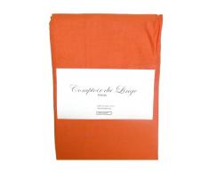 Comptoir du Linge ddh399021 Drap Housse Coton Supérieur Orange 90 x 210 cm