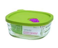 Plat en Verre pour Micro-Ondes et Four Lock & Lock LLG162, Verre, Transparent 12,5Â xÂ 12,8Â xÂ 5,4Â cm