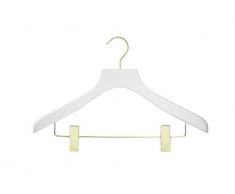 Le Cintre FranÃ§ais Epure Wide Blanc Crochet Pince 20 Cintre, Bois, 40cm