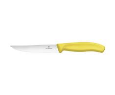 Victorinox 6.7936.12L8 Couteau Ã Steak/Ã Pizza avec Tranchant dentÃ©, Acier Inoxydable, Jaune, 30 x 5 x 5 cm