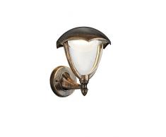 TRIO, Applique, Gracht incl. 1 x LED,SMD,6,0 Watt,3000K,650 Lm. Corps: Fonte daluminium, Rouille antique L:20,0cm, H:24,0cm, P:22,0cm IP54,Montage au mur