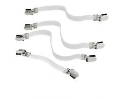 Smart-T-Haus tendeurs (Soutien-Gorge en Forme de) pour Housse de Table de Repassage, draps Housse, Set 4Â und, Blanc, 1 de 13Â 3 de 22.5Â cms