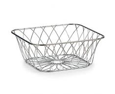 Zeller 27308 Bol de Fruits 25x25x10cm en mÃ©tal, Argent, 25 x 25 x 25 cm
