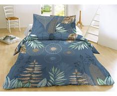 CALITEX Parure 3 piÃ¨ces 260x240 cm Selva, 100Pourcent_Coton, Bleu, 260_x_240_cm
