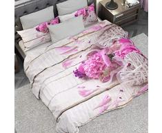 PETTI Artigiani Italiani - Housse de Couette, Lit (90x200), Printemps, Tissu 100% Satin Frais, 100% Made in Italy