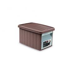 Stefanplast 2075891 Boîte de Rangement avec Porte Avant Elegance 19x29x16cm en Gris Tourterelle, Plastique