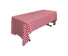 La Lin Vichy Ã Carreaux Nappe Rectangulaire, Polyester, Rouge/Blanc, 152.4 x 305 x 0.04 cm