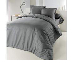 douceur dintérieur housse de couette 2 personnes 240x220cm 57 fils lina gris souris