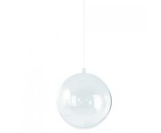 Rayher Hobby 3911737 Boule en plastique, boule séparable en 2 parties idéale pour les décorations de noël, mariage, 18 cm ø, cristal transparent