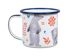 Folklore Tasse en Ã©mail Motif liÃ¨vre, crÃ¨me, 325 ml