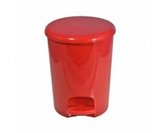 FRANDIS P350102 Poubelle 5L Ronde Plastique Rouge Ã pÃ©dale Ã 20 X 25 cm