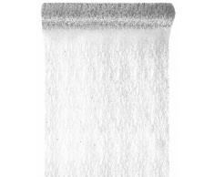 Santex 4149 Chemin de Table RÃ©sille et Paillette Plastique Argent