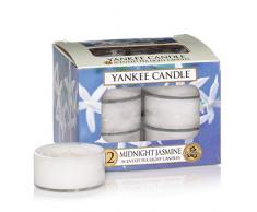 Yankee Candle 1129554E Boite de 12 lumignons Minuit (Midnight Jasmine), Combinaison, Blanc, Bougies chauffe-plat (x12)