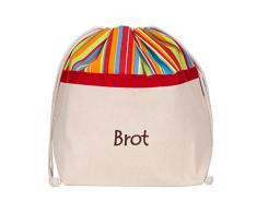 slowroom Sac à Pain en Coton, 3 en 1, pour frischhalten + Servir + Shopping, Respirant et décoratif, modèle ensoleillé, 32 x 35 cm