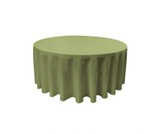 La Nappe Ronde en Lin Polyester en Popeline, Polyester, Dark Sage, 305 x 305 x 0.04 cm