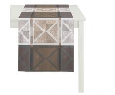Apelt Chemin de Table, Polyester, Gris/Marron, 44Â x 140Â x 0,5Â cm