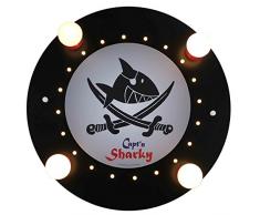 Elobra 130056 Plafonnier, Bois, E14, Schwarz, 50 x 50 x 8 cm