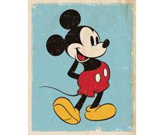Pyramid International rÃ©tro Mickey Mouse Mini Poster, Plastique/Verre, Multicolore, 40Â x 50Â x 1.3Â cm