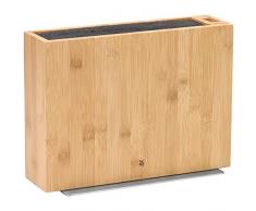 WMF Bloc Ã couteaux vide en bois de bambou pour 5-6 couteaux avec brosse en plastique et rangement pour ciseaux