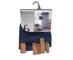 douceur dintÃ©rieur panneau passants faux cuir 140x240 cm voile sable+top velours milleray bleu