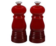 Le Creuset Set de Moulins, Moulin Ã Sel et Poivre, Corps Ultra RÃ©sistant ABS, 5 x 5 x 12,1 cm, MÃ©canisme en CÃ©ramique, Cerise
