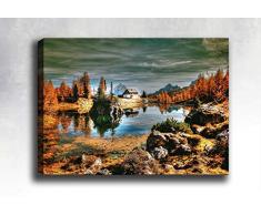 Bonamaison Peinture sur toile, multicolore, 40 x 60 cm - Conçu et fabriqué en Turquie