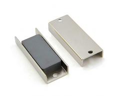 Magnet ExpertÂ® CP6927L-1 69 x 27 x 11,8 mm Ã©pais (x Trou de 4mm) Aimant en Ferrite Channel-10kg de Traction (Pack de 1), MÃ©tal, Argent, 15x10x3 cm