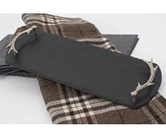 The Just Slate Company Petit Plateau de Service avec poignÃ©es Antler