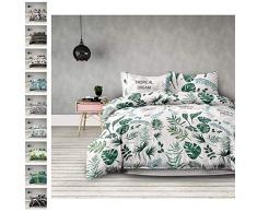 AmeliaHome Averi Parure de lit 3 pièces en Coton Botanique 200 x 220 cm + 2 x 70 x 90 cm