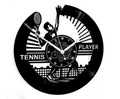 Horloge Murale en Vinyle Cadeau Fait Main DÃ©corations Pour la Maison Home Office Sport Tennis