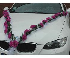 Roses Guirlande Voiture de Mariage Bijoux Rose décoration décoration Auto Bijoux Mariage Car Auto Wedding (Violet/Blanc)